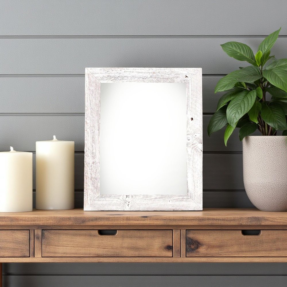 6" x 6" White Wood Tabletop Picture Frame
