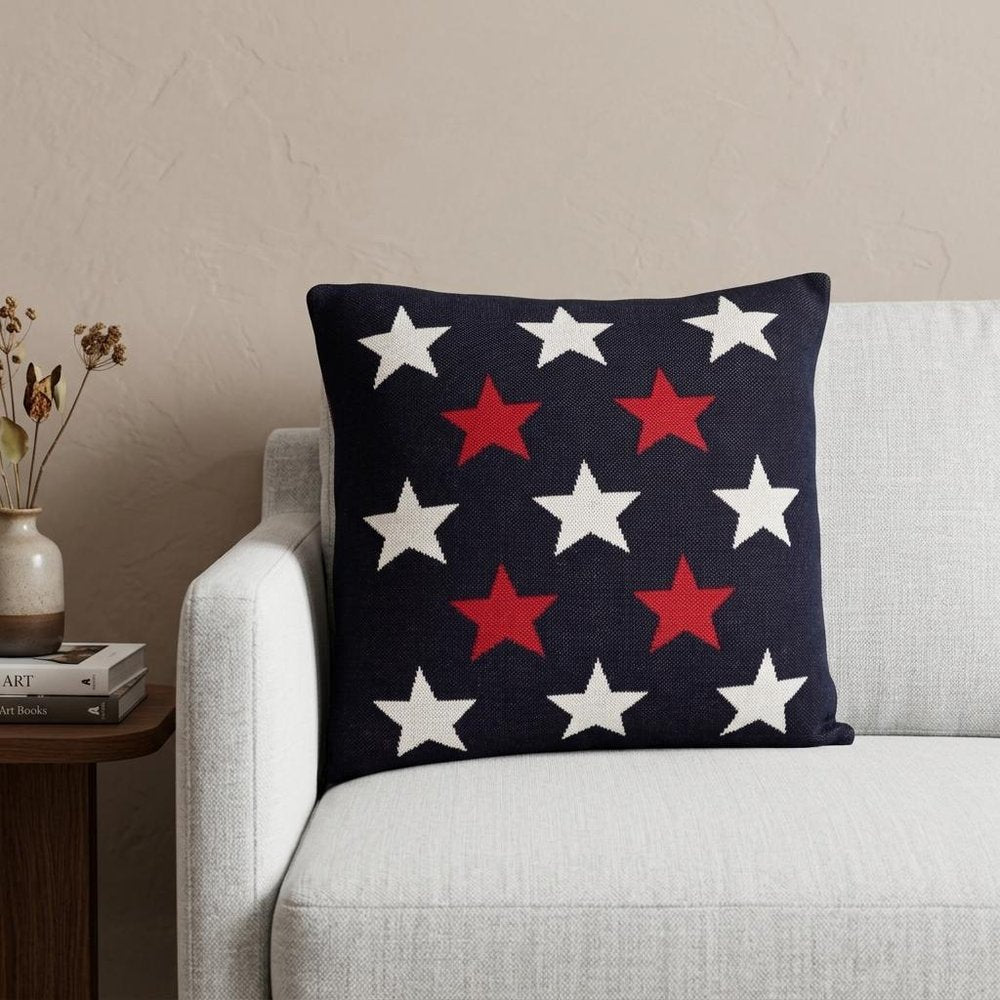 20" Black and White Cotton Throw Pillow