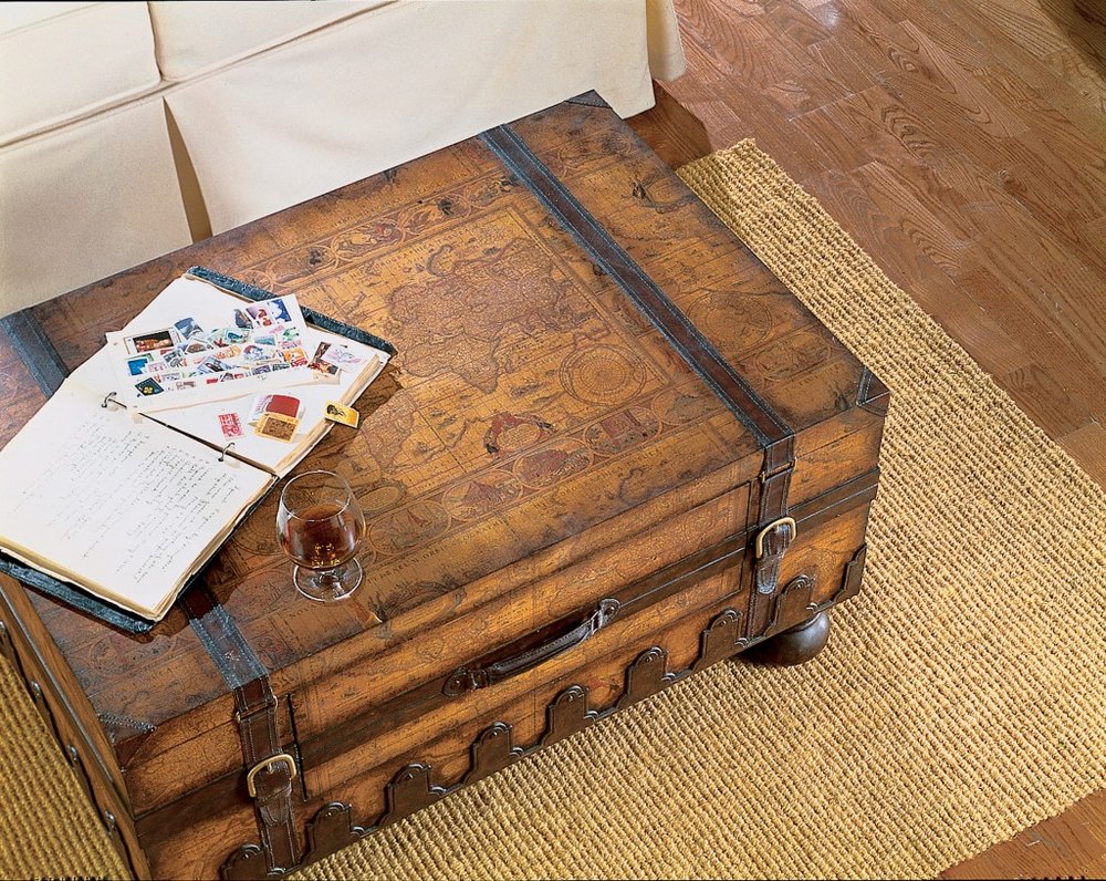 36" Brown Wood Coffee Table With Drawer