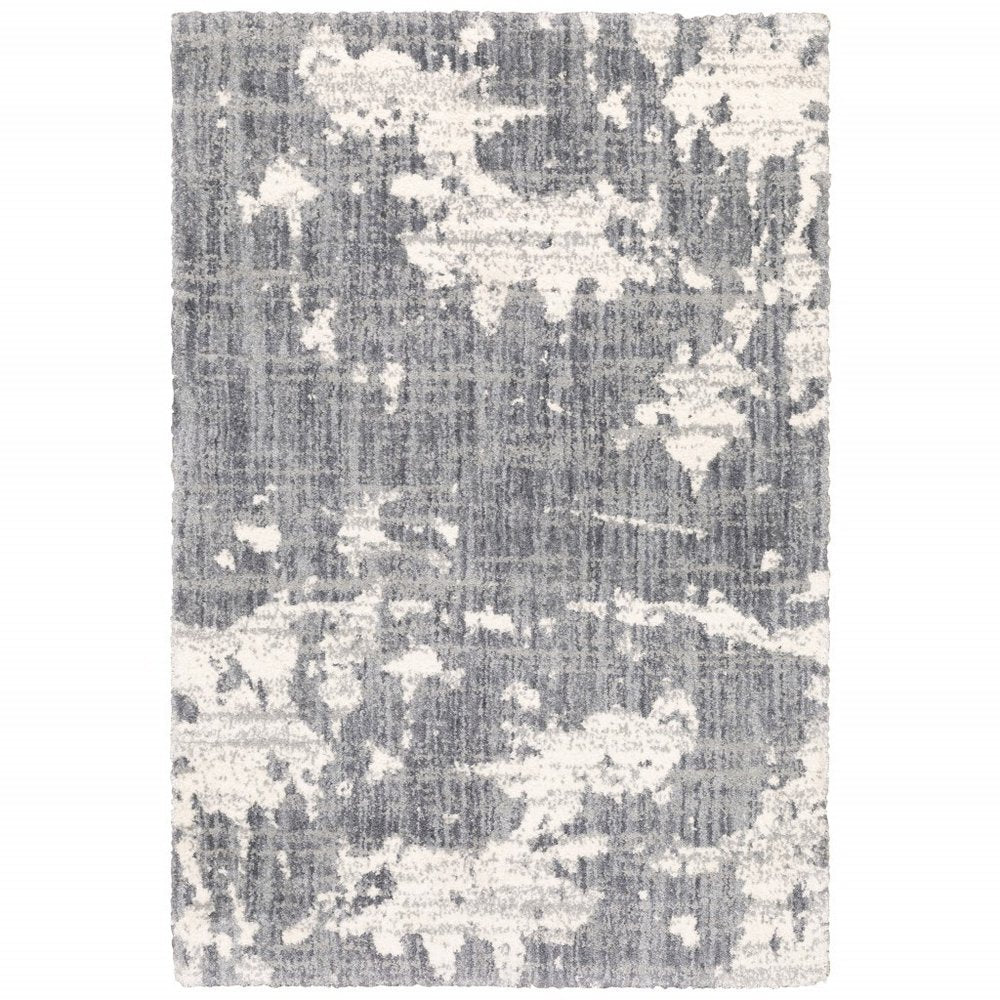 9' X 12' Grey And Ivory Grey Matter Area Rug