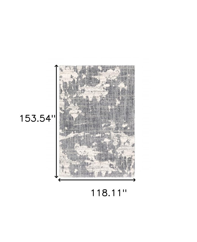 9' X 12' Grey And Ivory Grey Matter Area Rug
