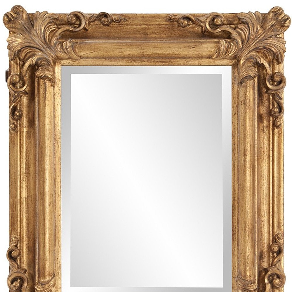 23" Antiqued Gold Ornate Scroll Framed Accent Mirror
