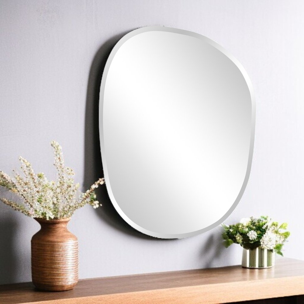 24" Abstract Unframed Accent Mirror