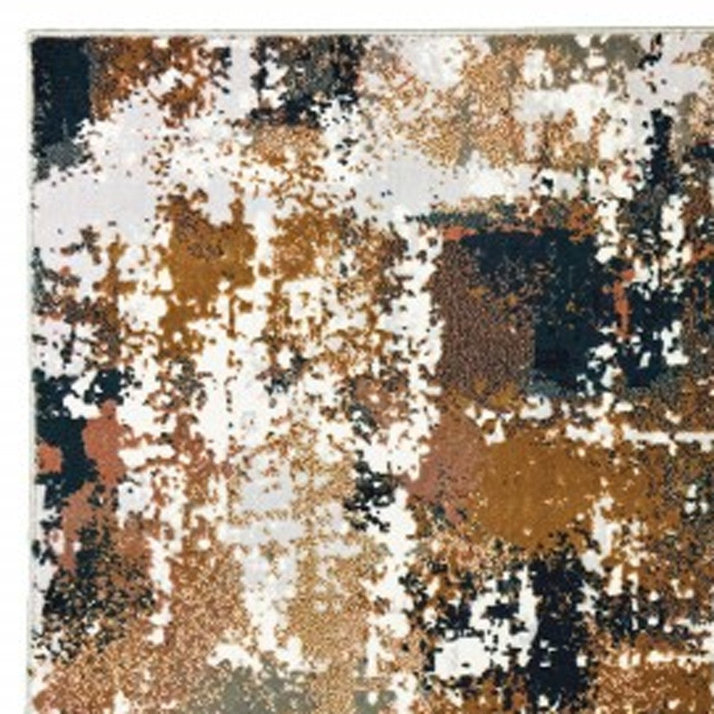 5' X 8' Ivory And Gray Abstract Area Rug