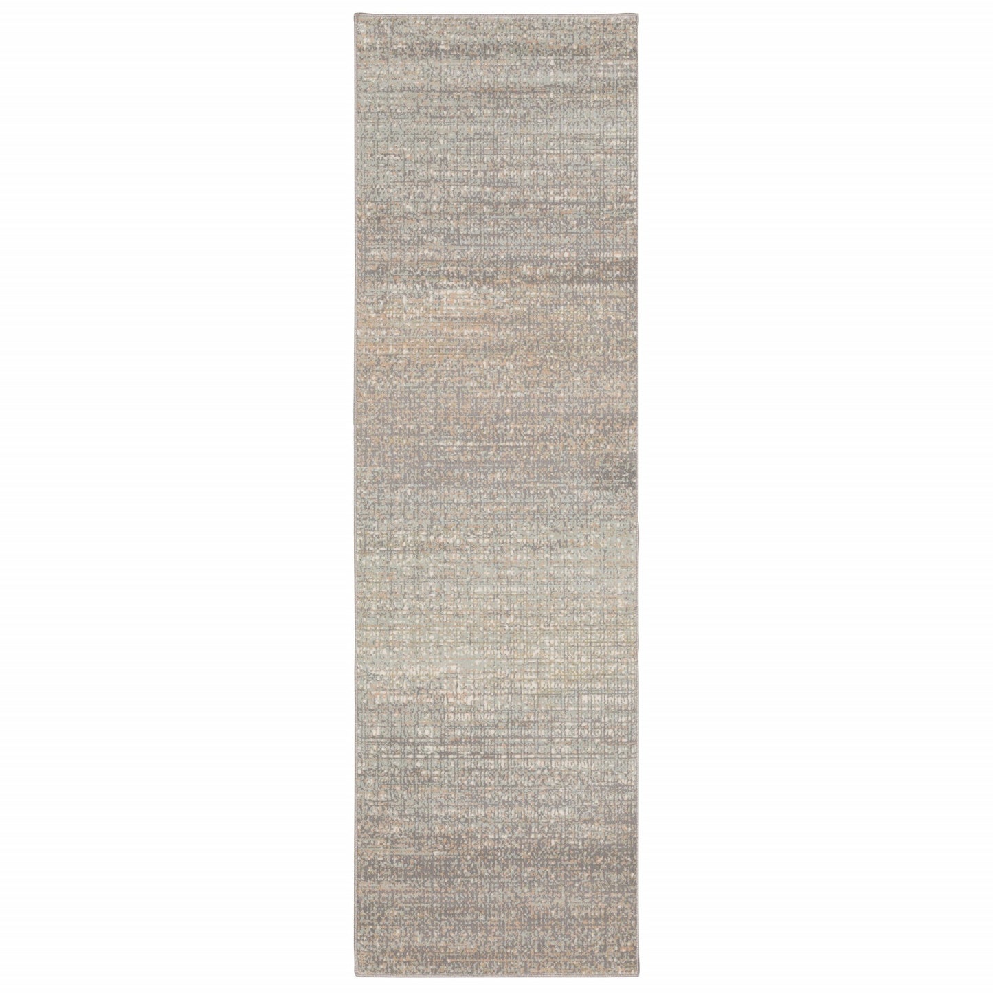 5' X 8' Gray And Green Abstract Distressed Area Rug