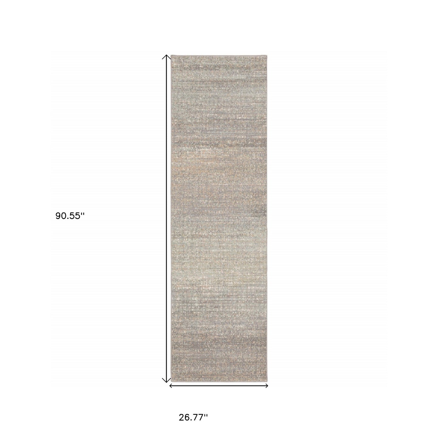 5' X 8' Gray And Green Abstract Distressed Area Rug