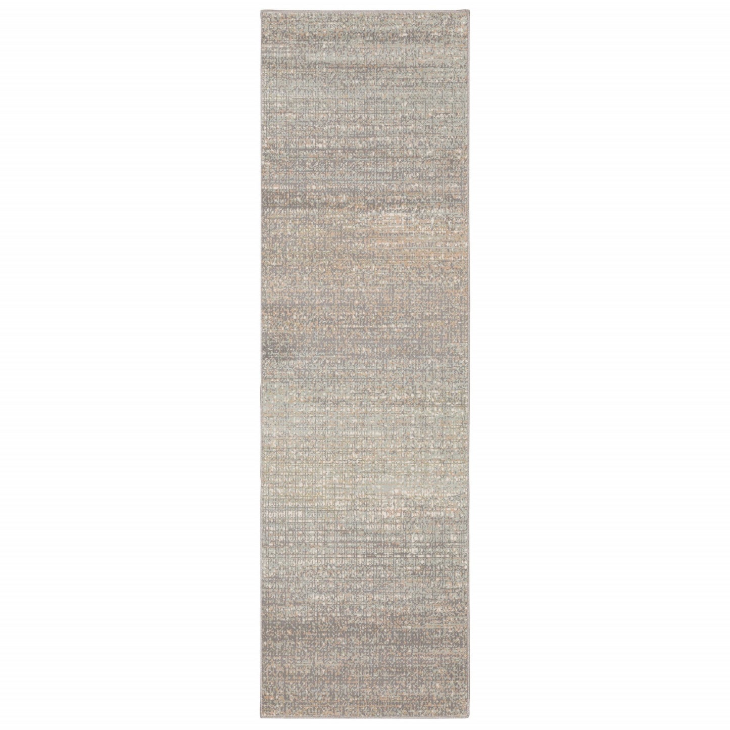 5' X 8' Gray And Green Abstract Distressed Area Rug