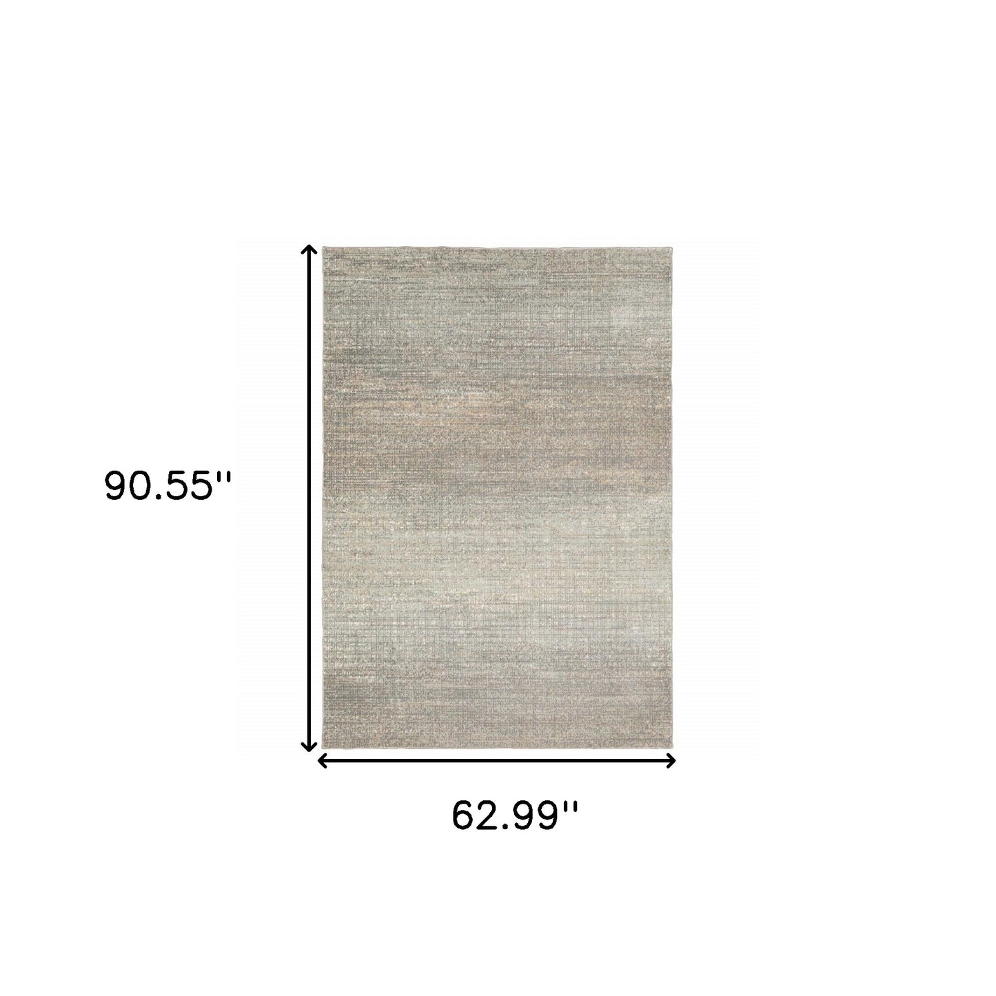 5' X 8' Gray And Green Abstract Distressed Area Rug