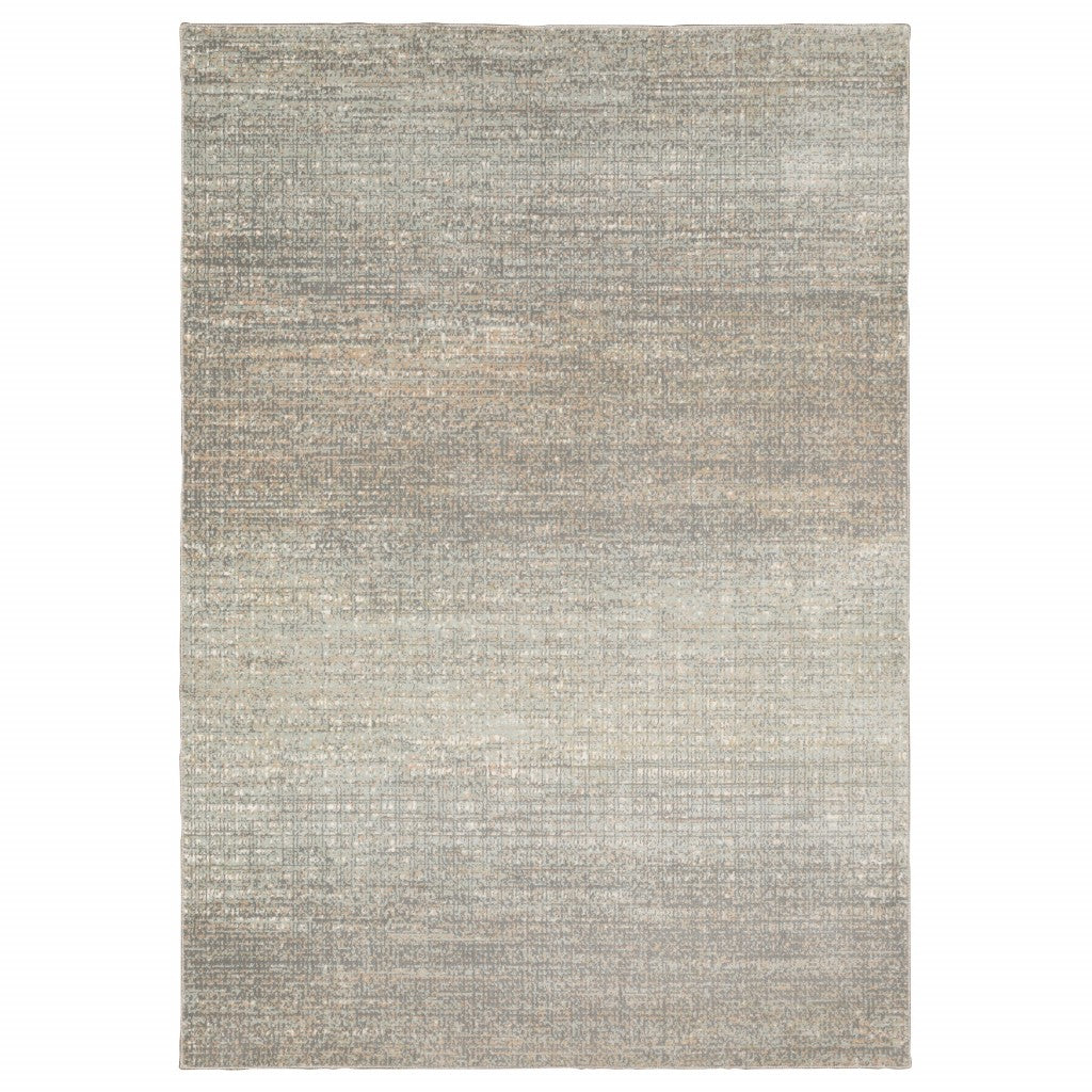 5' X 8' Gray And Green Abstract Distressed Area Rug