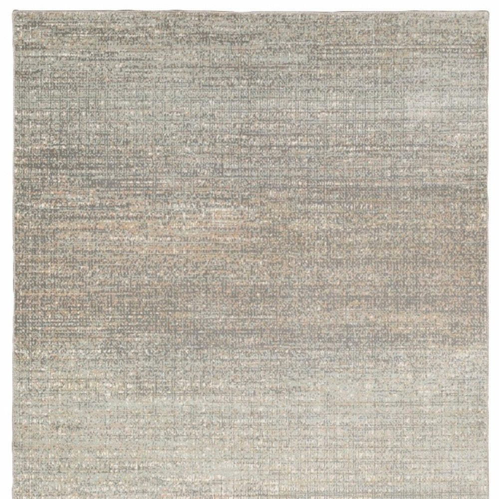 5' X 8' Gray And Green Abstract Distressed Area Rug