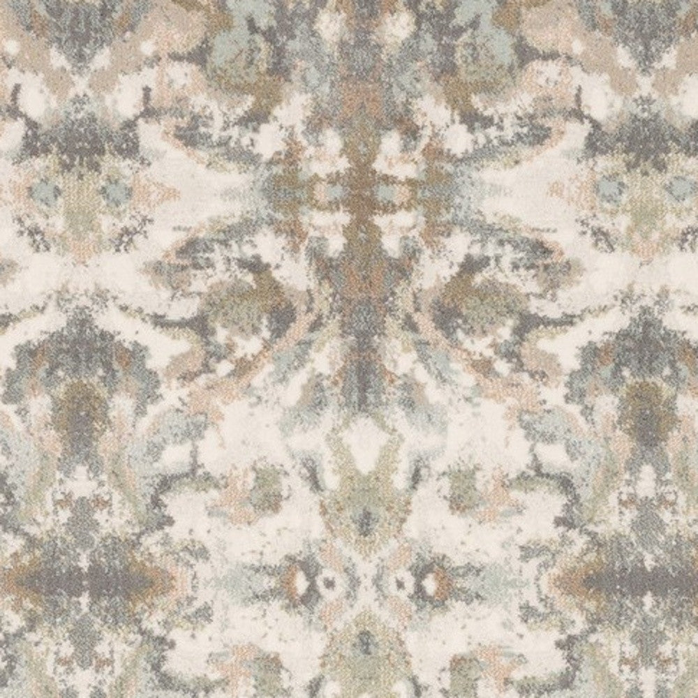 4' X 6' Ivory And Gray Ikat Area Rug