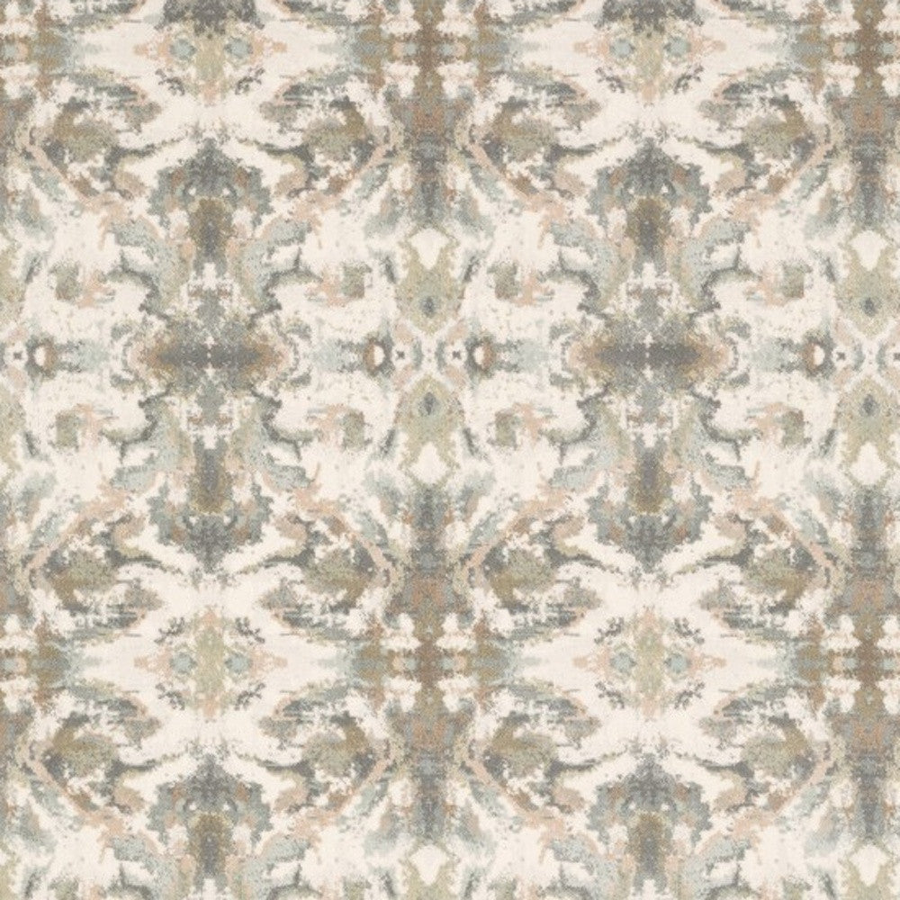 4' X 6' Ivory And Gray Ikat Area Rug
