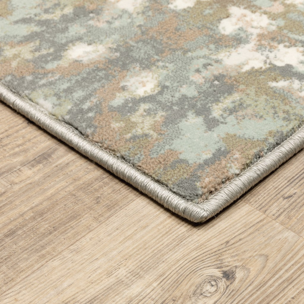 4' X 6' Ivory And Gray Ikat Area Rug