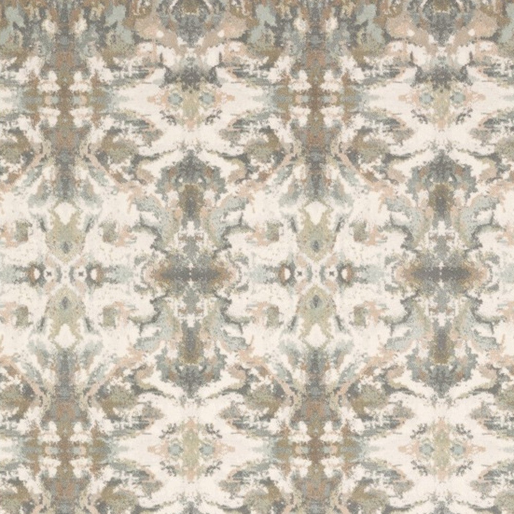 4' X 6' Ivory And Gray Ikat Area Rug