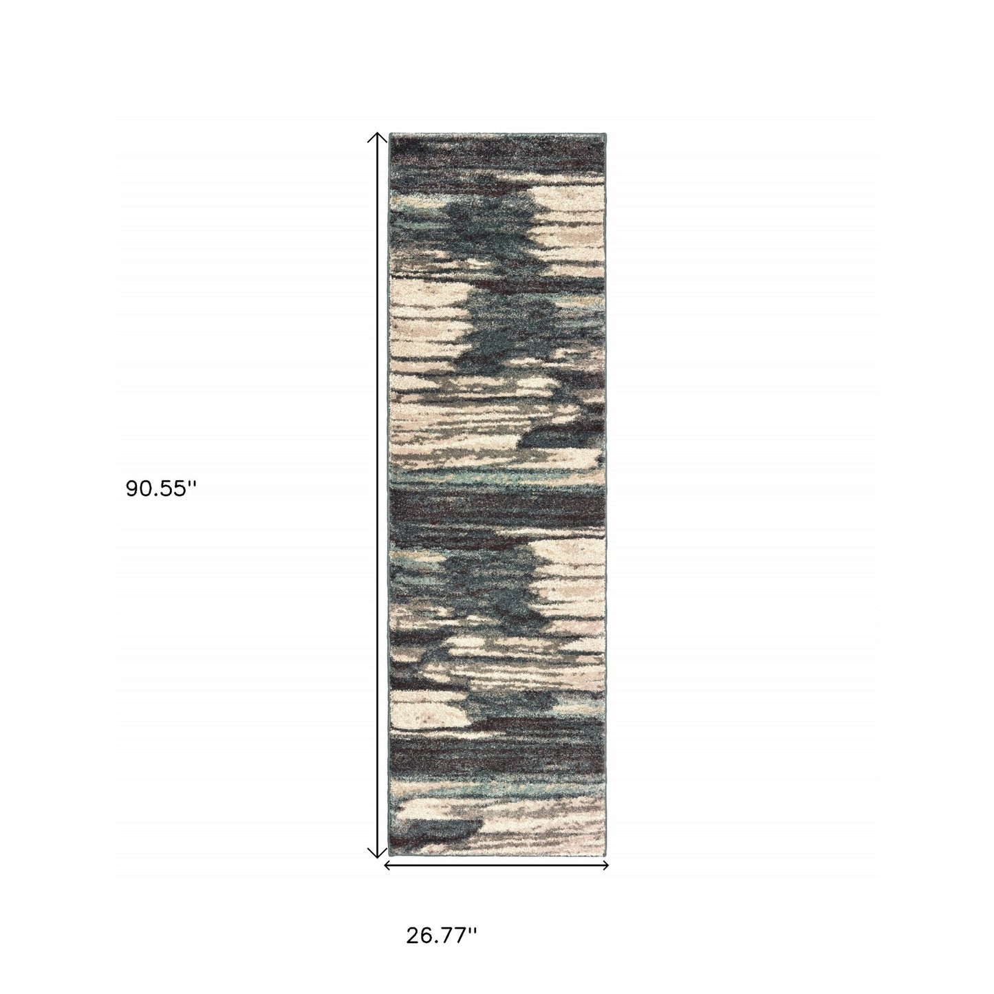 6' X 9' Ivory Blue And Gray Abstract Area Rug