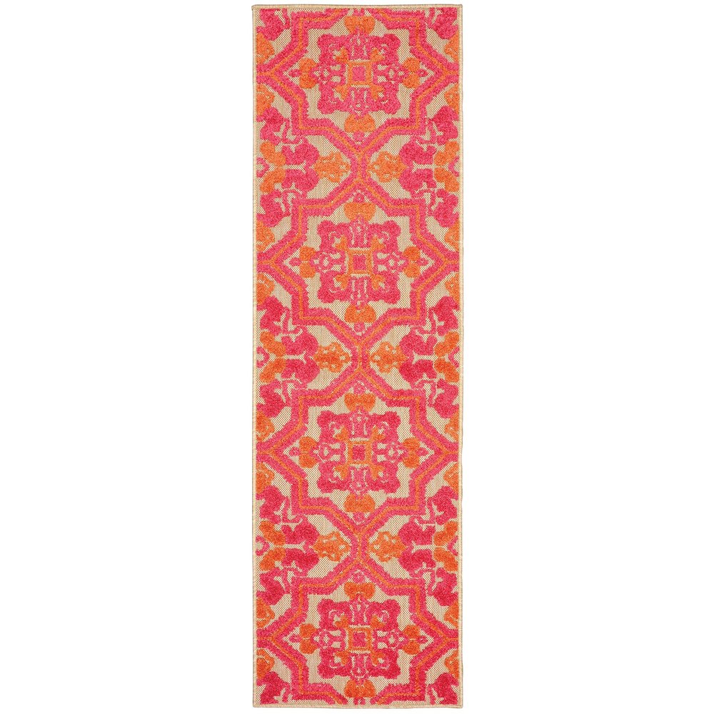 5' X 8' Pink And Orange Moroccan Indoor Outdoor Area Rug