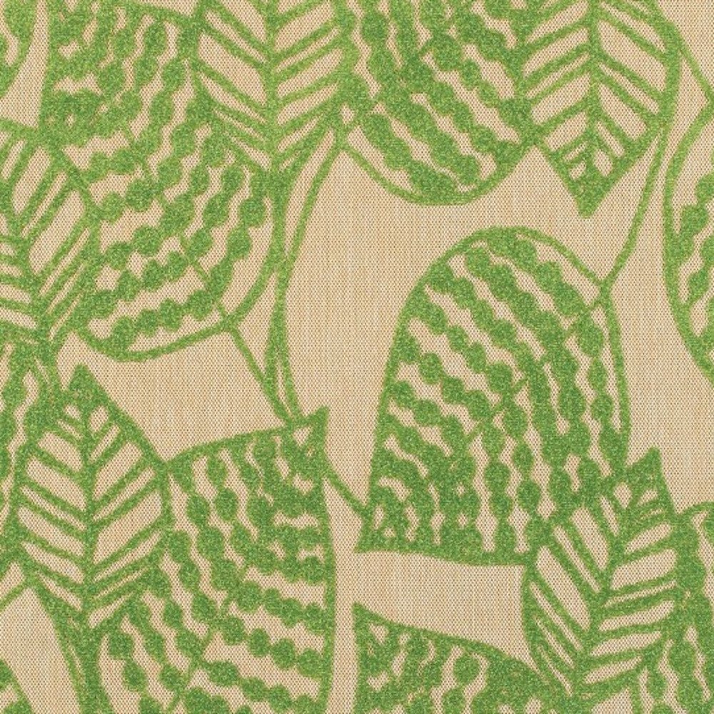 8' Green Floral Indoor Outdoor Area Rug
