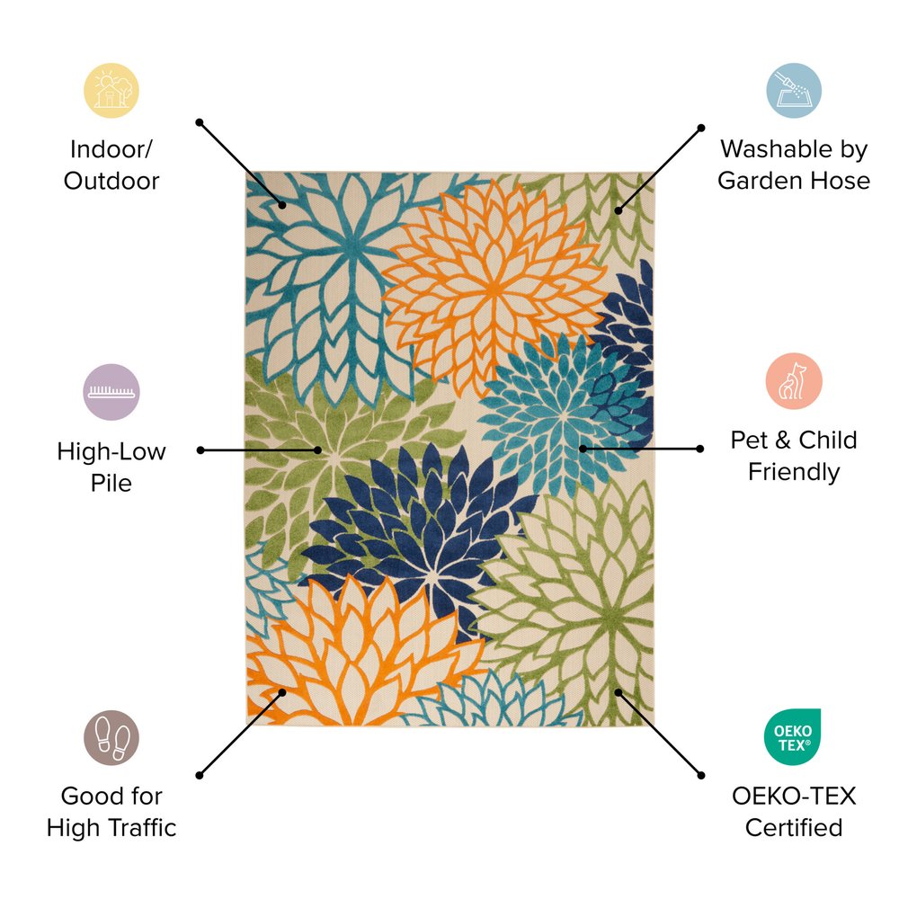 3' X 4' Orange And Ivory Abstract Indoor Outdoor Area Rug
