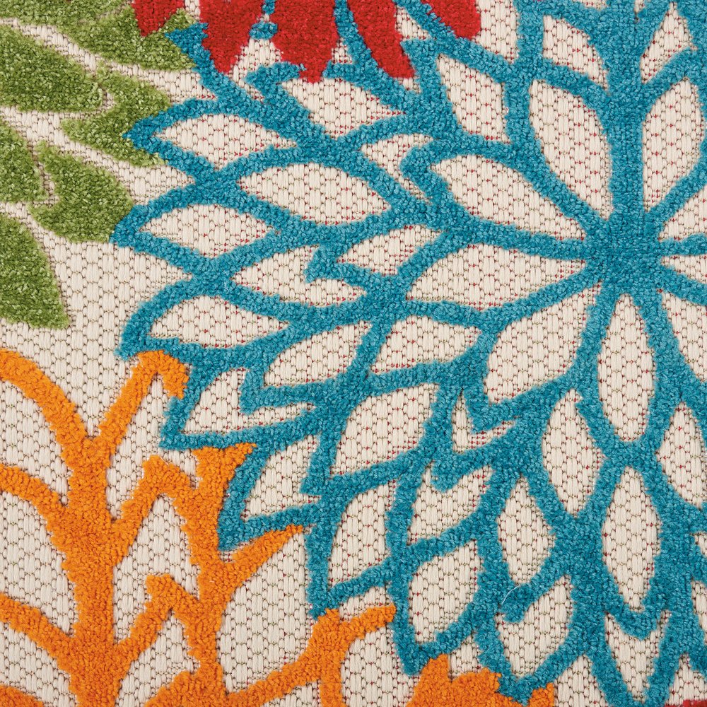 8' Green And Ivory Indoor Outdoor Area Rug