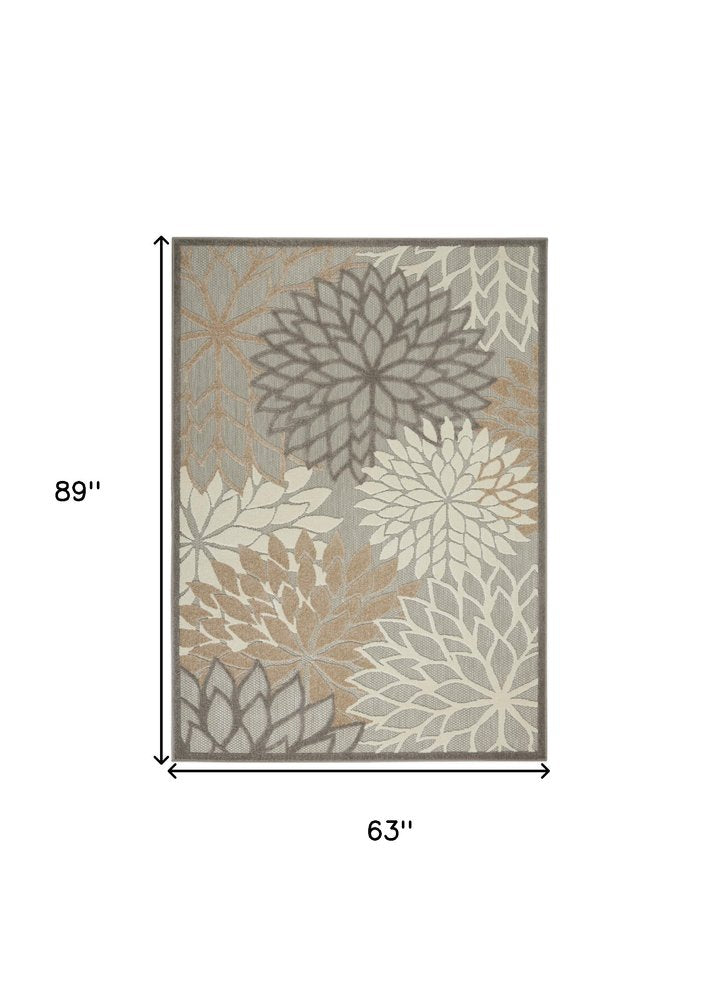 10' Gray And Ivory Indoor Outdoor Area Rug