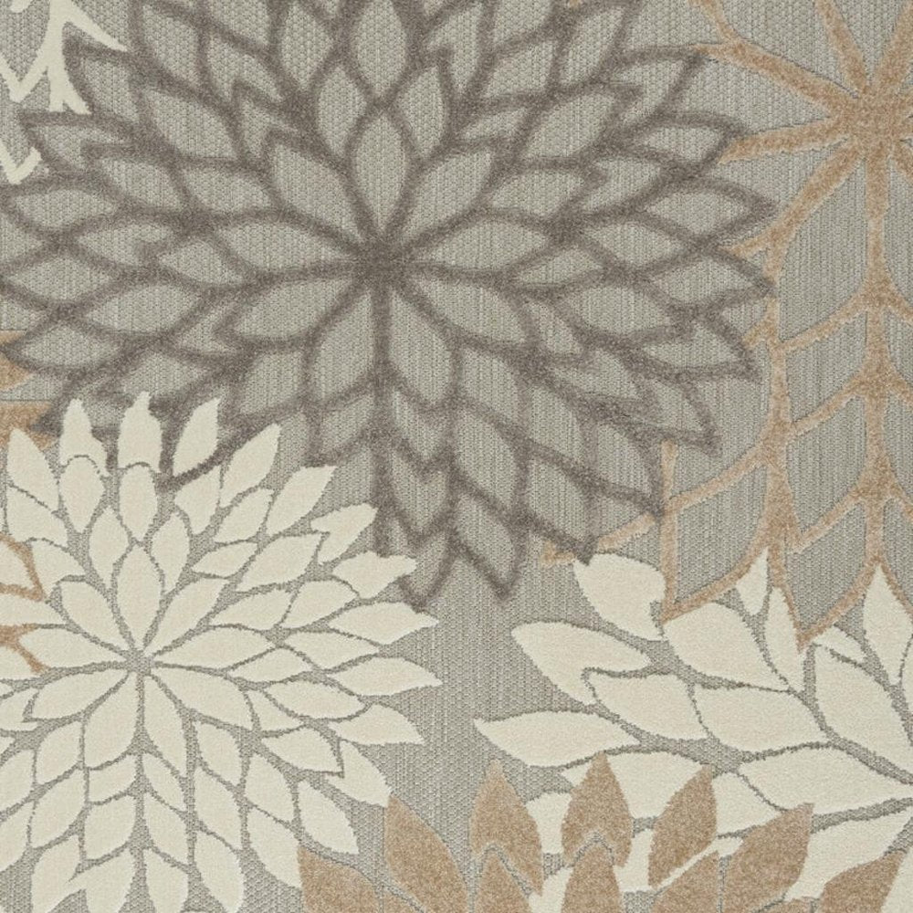 10' Gray And Ivory Indoor Outdoor Area Rug