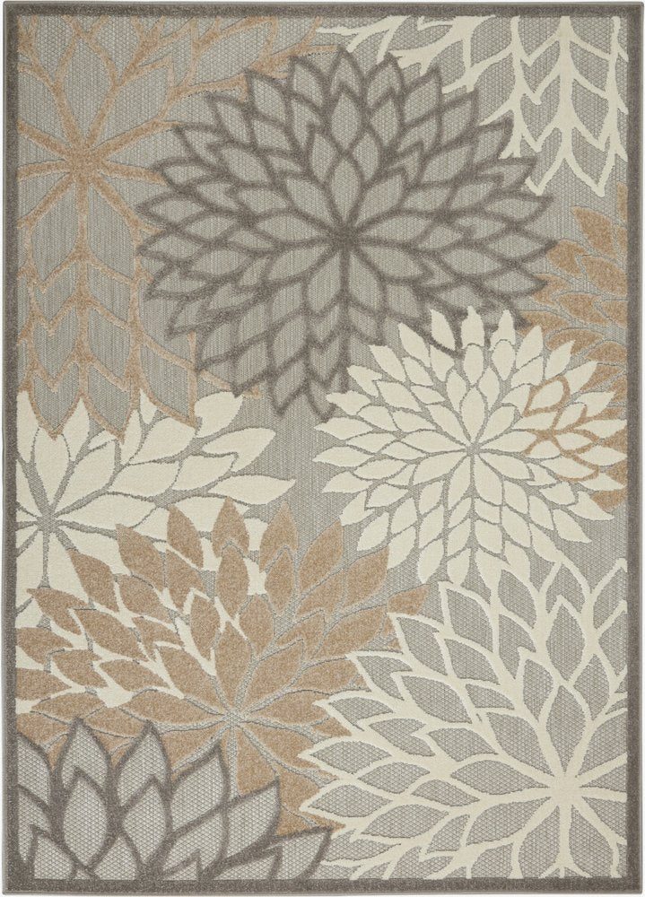 10' Gray And Ivory Indoor Outdoor Area Rug
