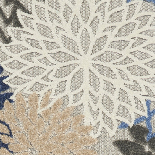 10' Blue And Gray Indoor Outdoor Area Rug