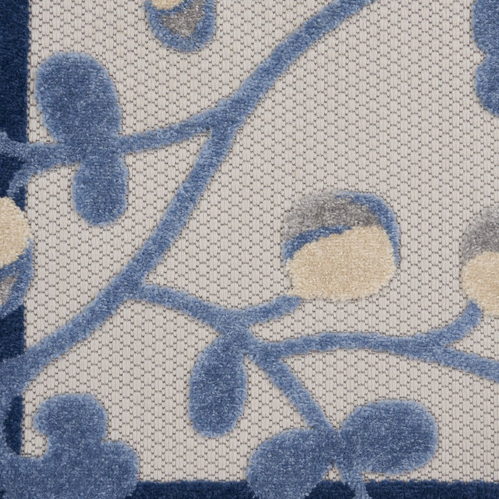 7' X 10' Blue And Gray Indoor Outdoor Area Rug