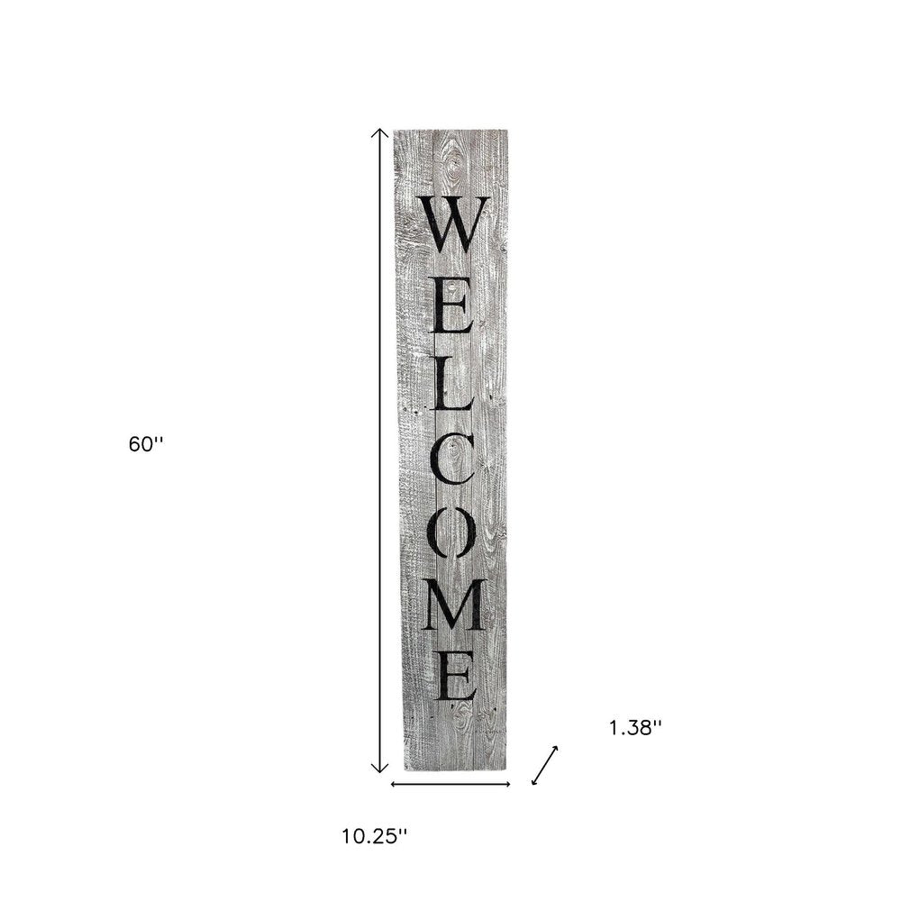 Rustic White Wash Front Porch Welcome Sign