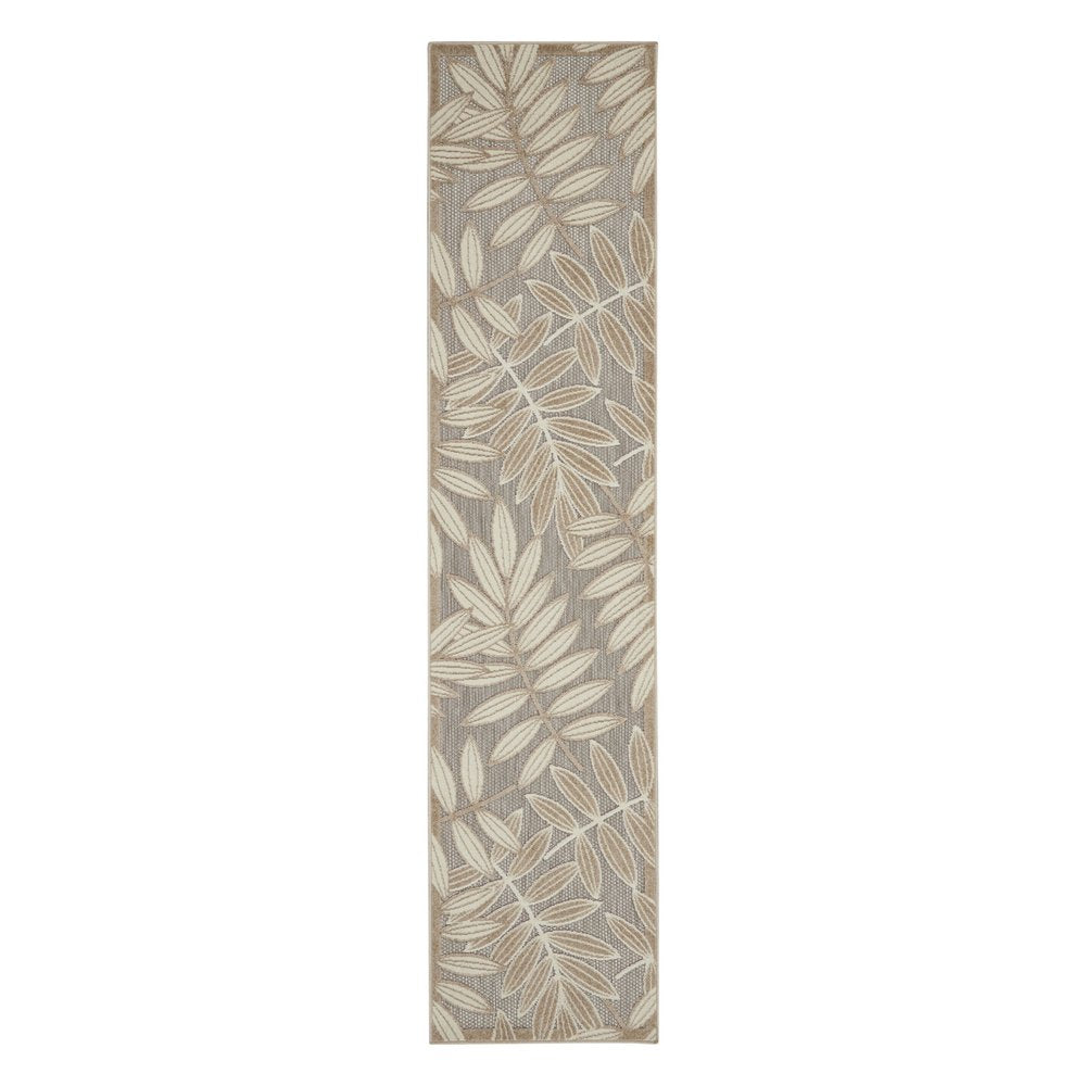 4' X 6' Gray And Ivory Floral Indoor Outdoor Area Rug