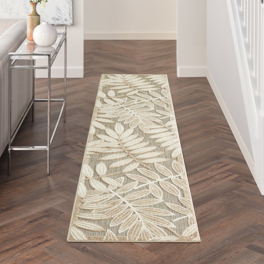 4' X 6' Gray And Ivory Floral Indoor Outdoor Area Rug