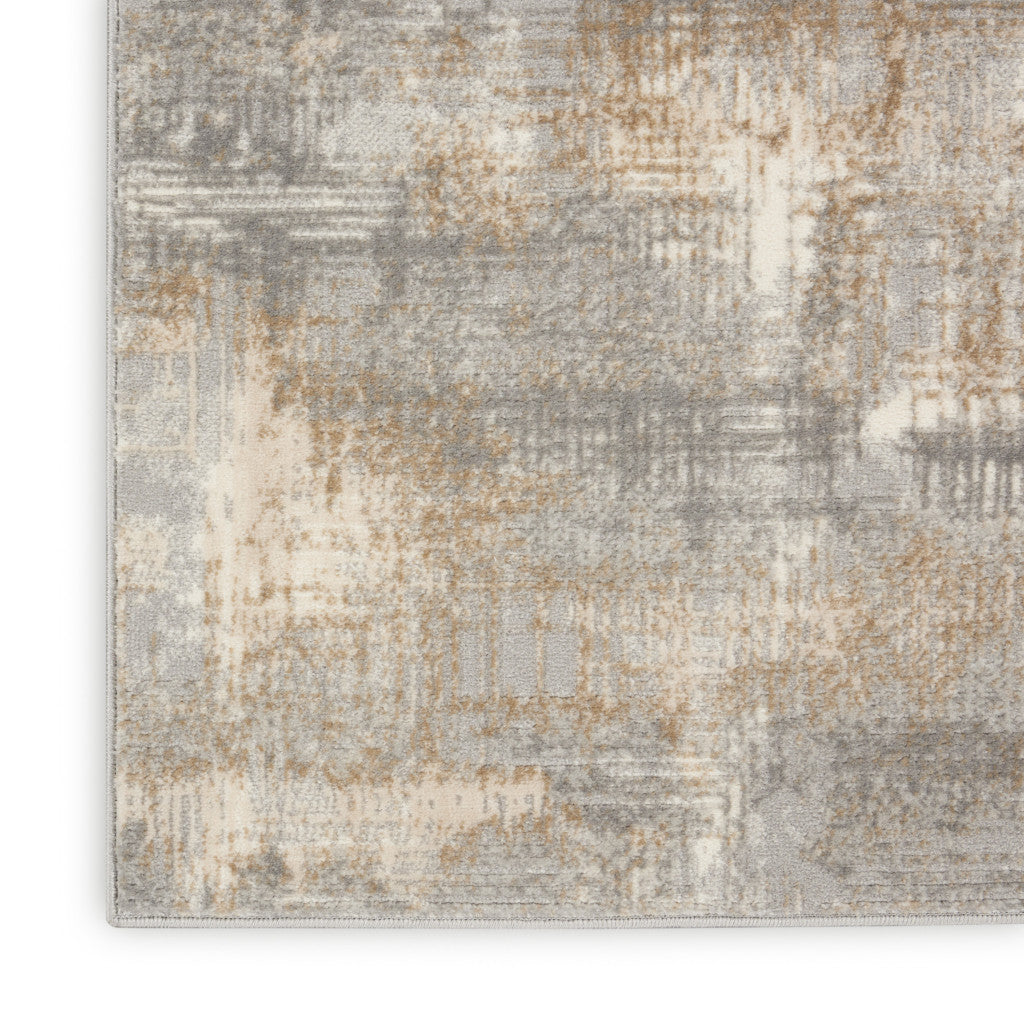 6' X 9' Ivory And Blue Indoor Outdoor Area Rug