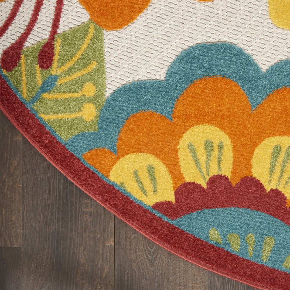 5' X 8' Yellow And Ivory Indoor Outdoor Area Rug