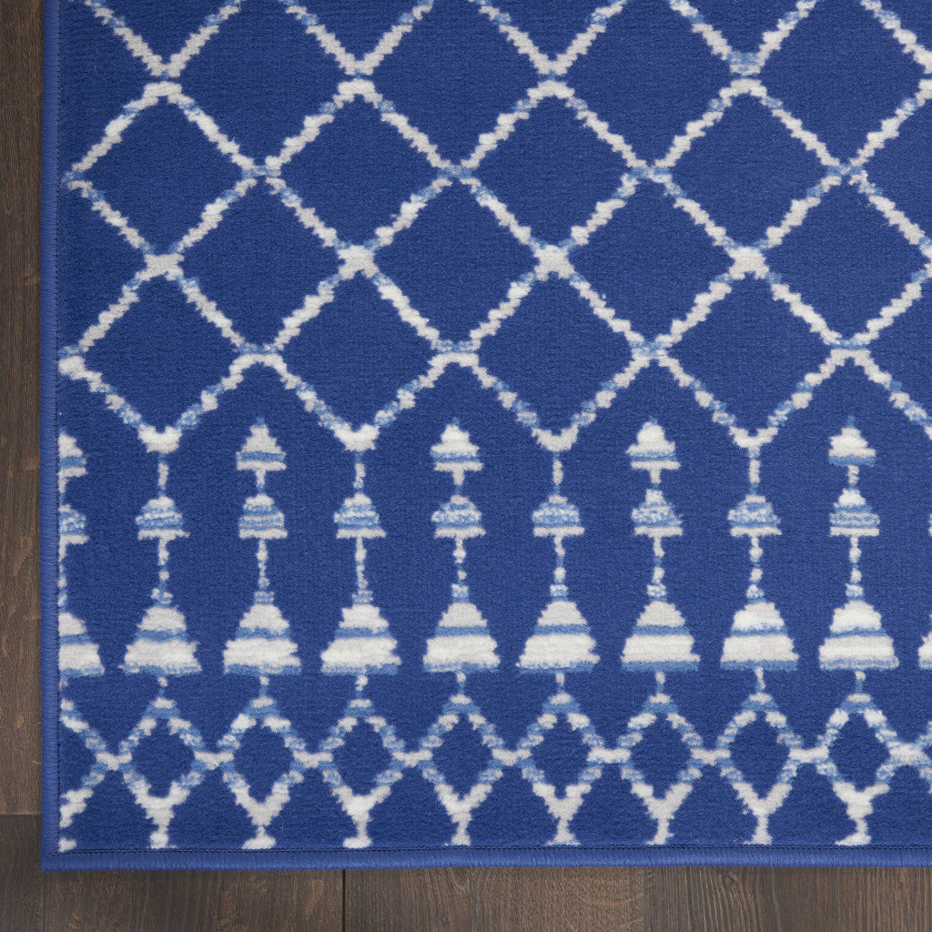 4' X 6' Blue And Gray Indoor Outdoor Area Rug