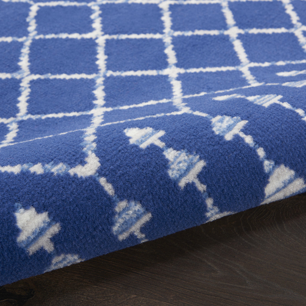 4' X 6' Blue And Gray Indoor Outdoor Area Rug