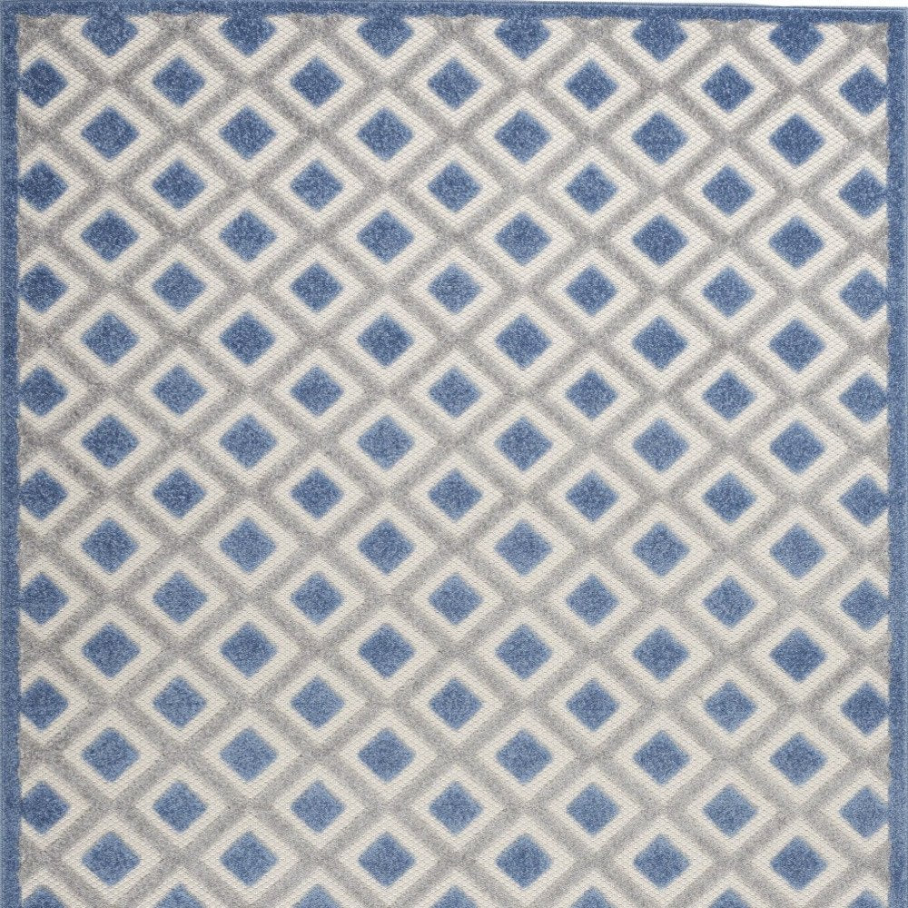4' X 6' Blue And Gray Indoor Outdoor Area Rug