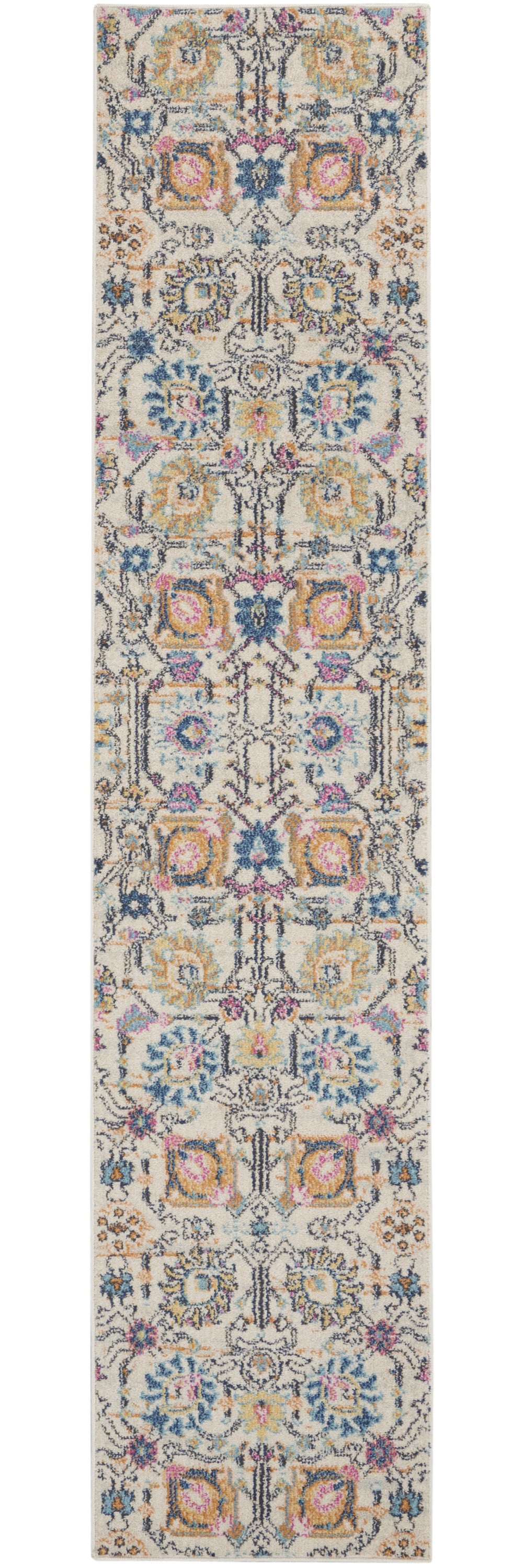 2' X 3' Ivory And Blue Floral Area Rug