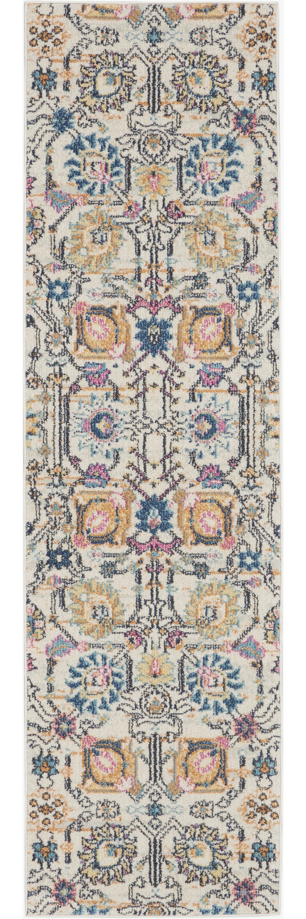 2' X 3' Ivory And Blue Floral Area Rug
