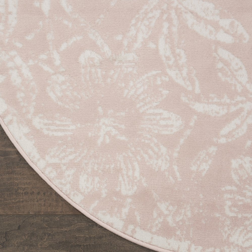 6' X 9' Blue And Ivory Damask Distressed Area Rug