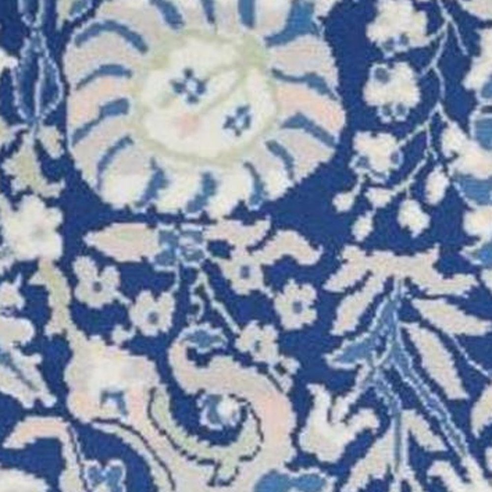 4' X 6' Ivory And Blue Floral Area Rug