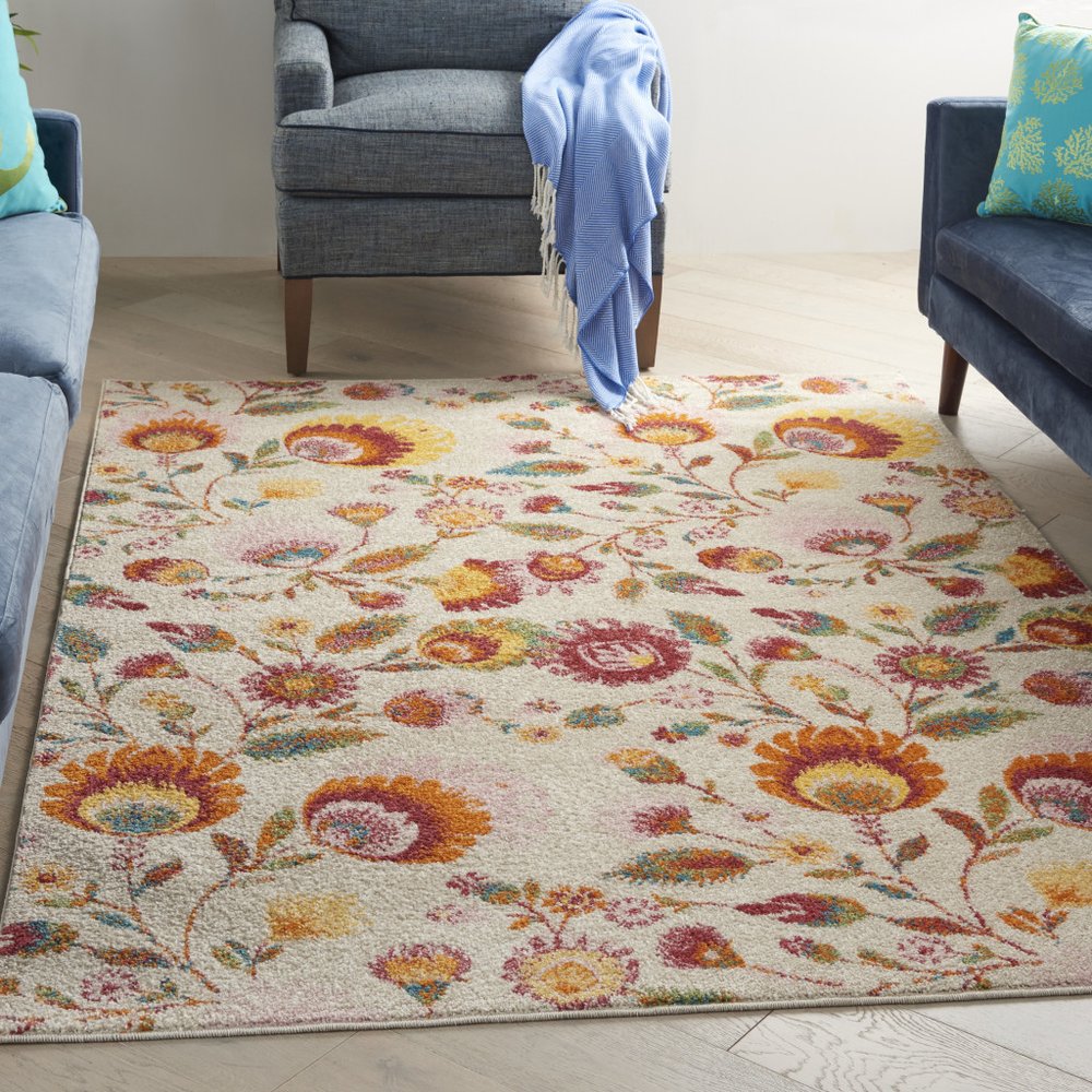 4' X 6' Blue And Gray Geometric Area Rug