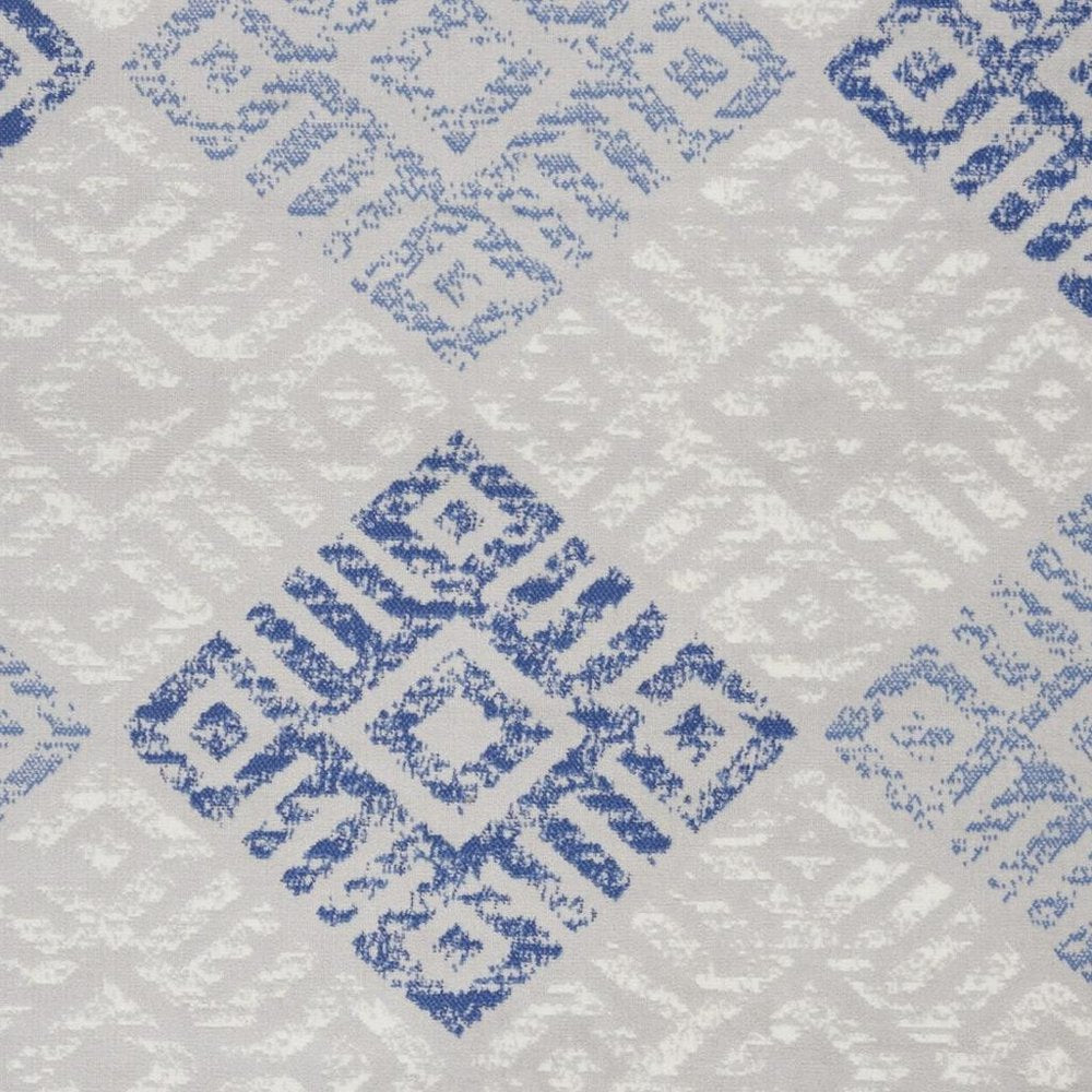4' X 6' Blue And Gray Geometric Area Rug