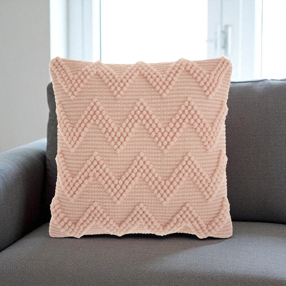 Boho Mauve Rose Textural Chevron Throw Pillow
