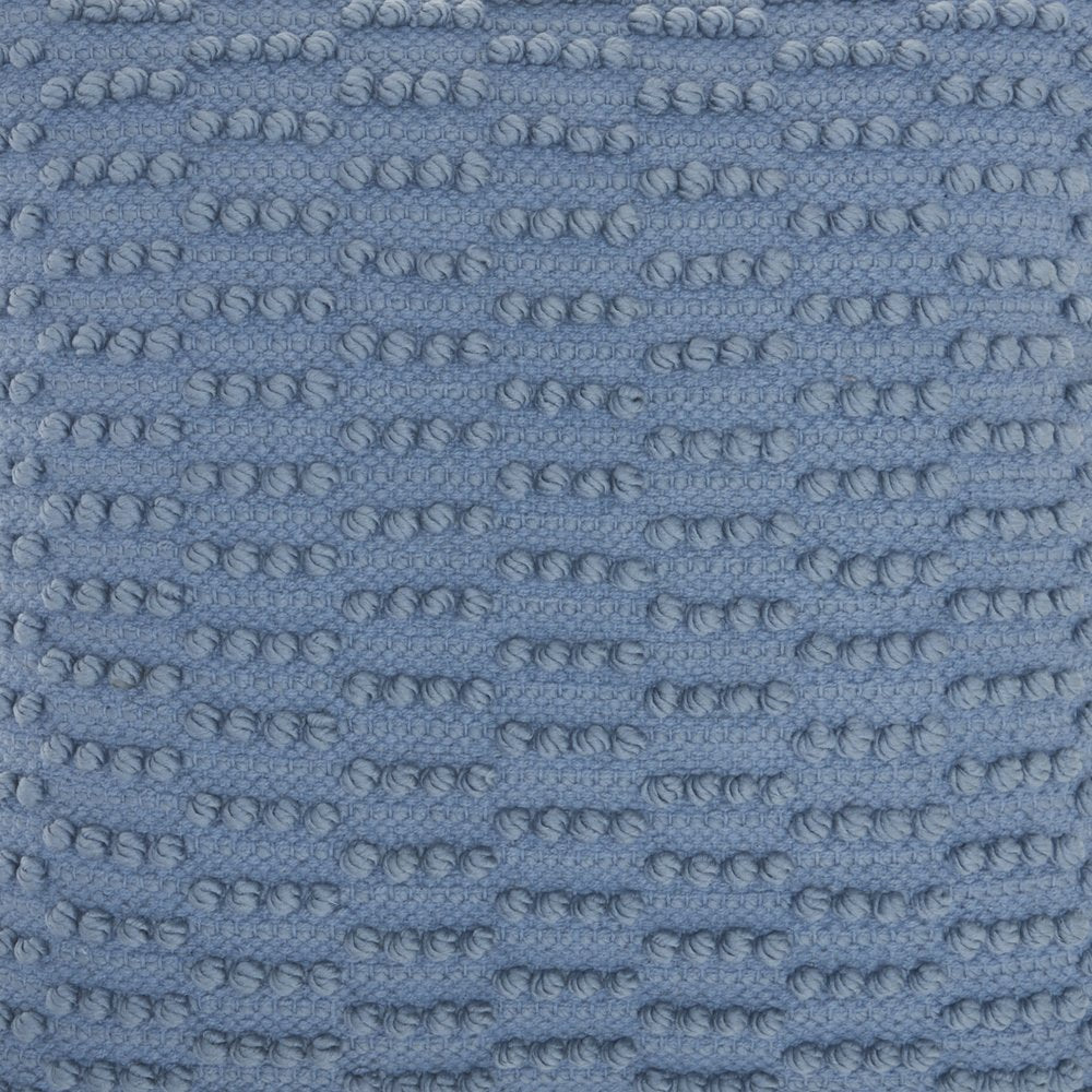18" Blue Dot And Stripe Polyester and Cotton Blend Throw Pillow With Texture