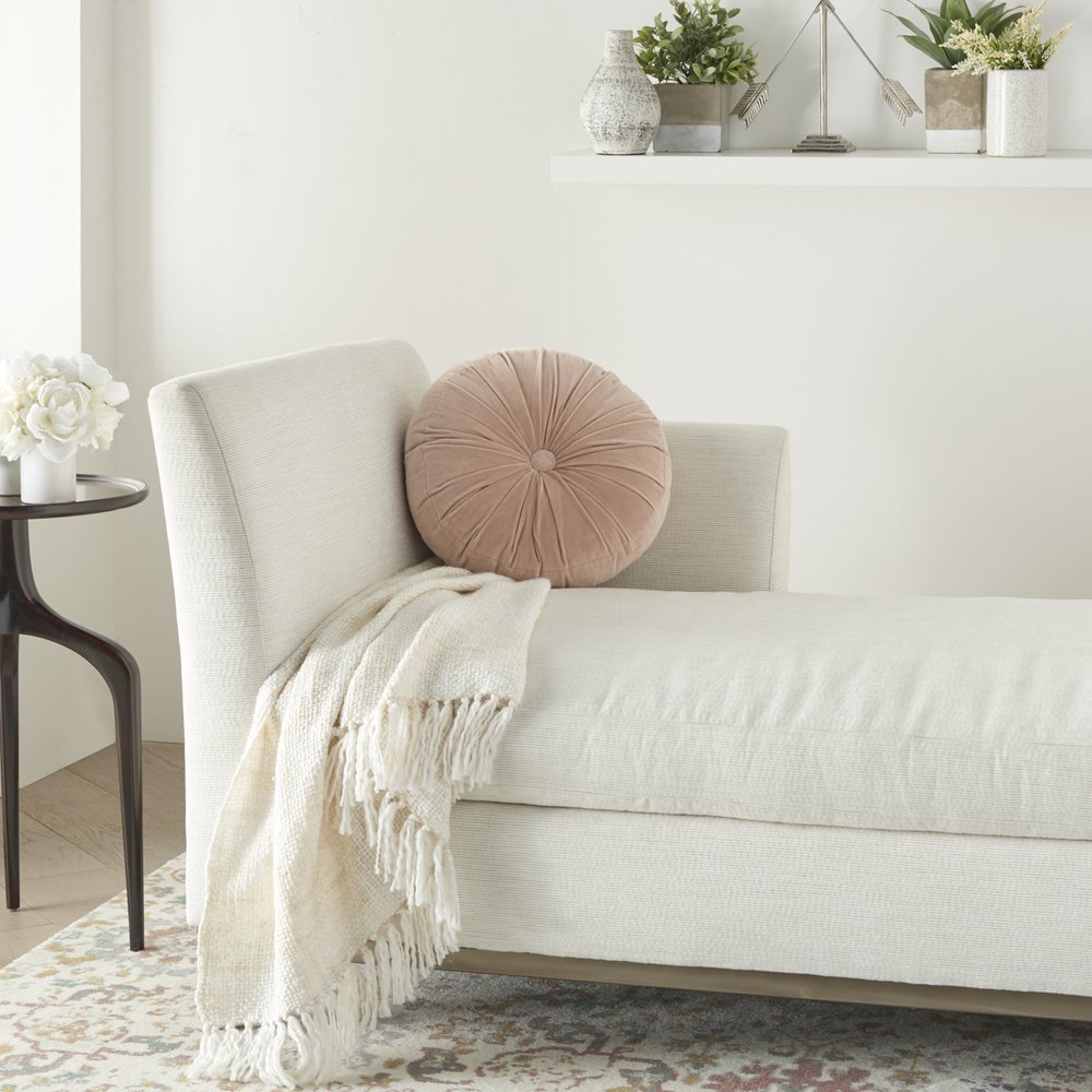16" X 16" Light Pink Round Velvet