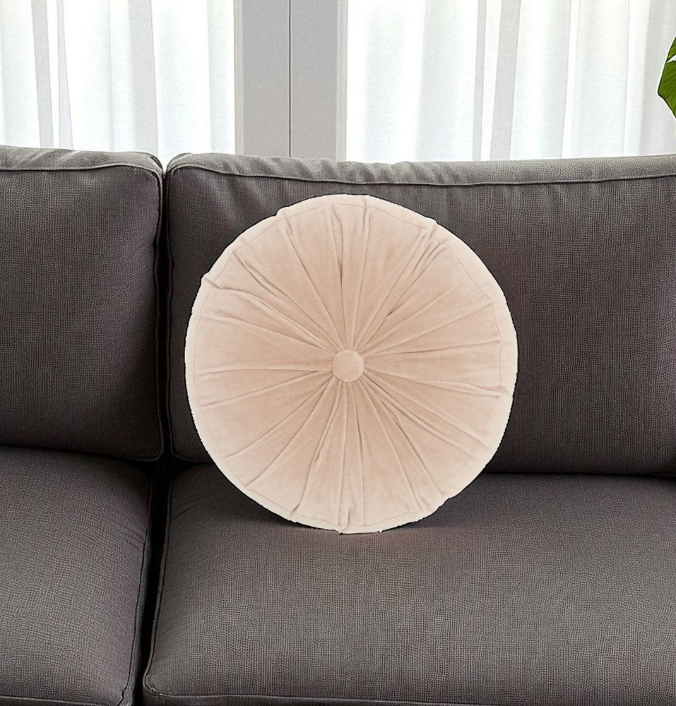 16" X 16" Light Pink Round Velvet