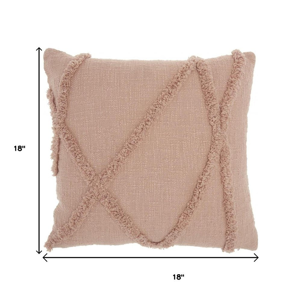 Boho Chic Blush Textured Lines Throw Pillow