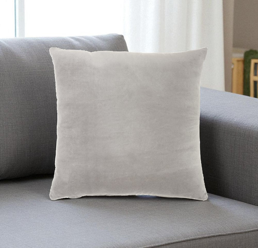 20" Gray Cotton Throw Pillow