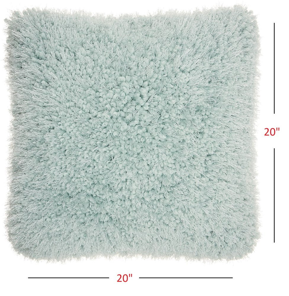 20" Celadon Shag Throw Pillow with Texture