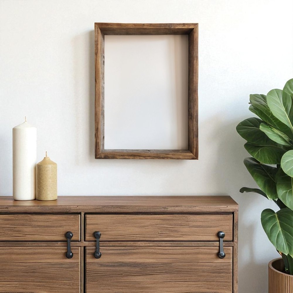 12" x 12" Gray Solid Wood Hanging Picture Frame